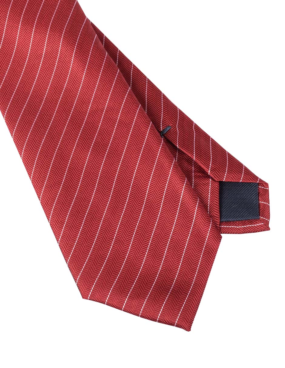 Corbata regular de seda estampado a rayas para hombre 2