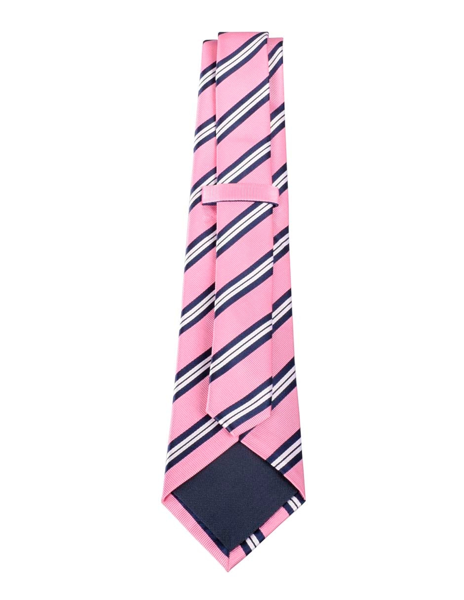 Corbata regular de seda estampado a rayas para hombre 3