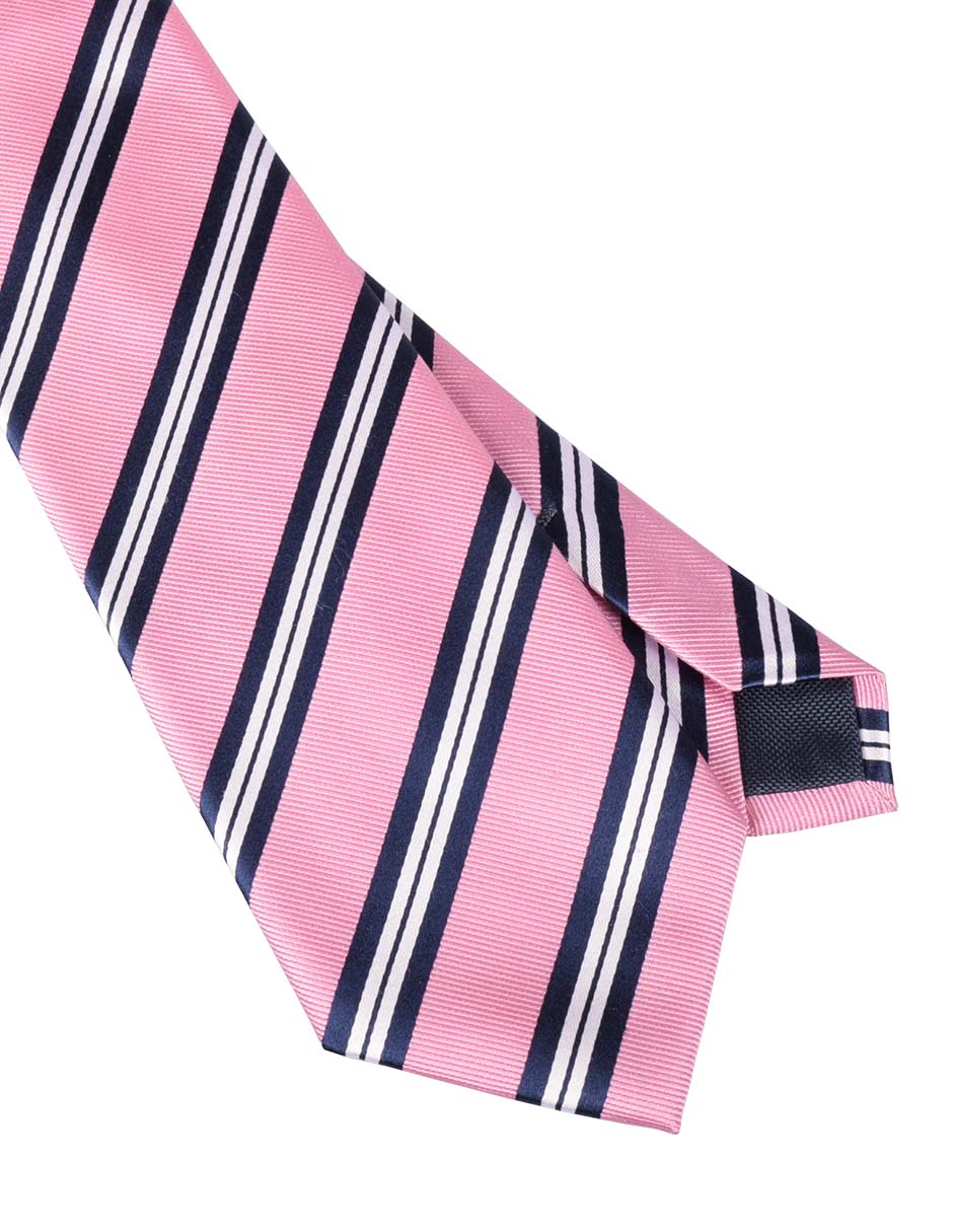 Corbata regular de seda estampado a rayas para hombre 2
