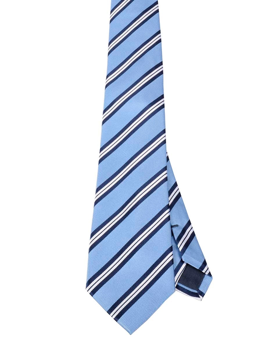 Corbata regular de seda estampado a rayas para hombre