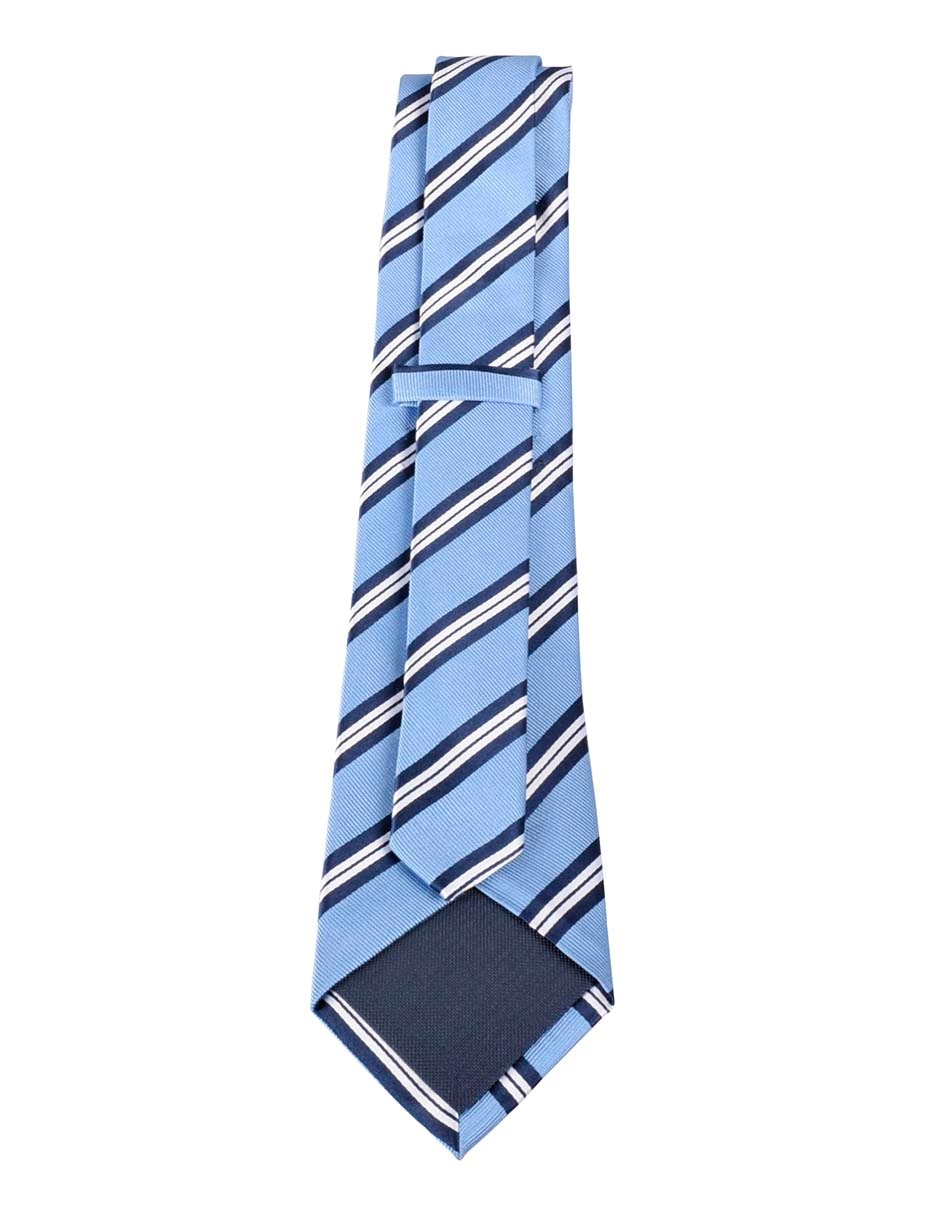 Corbata regular de seda estampado a rayas para hombre 3