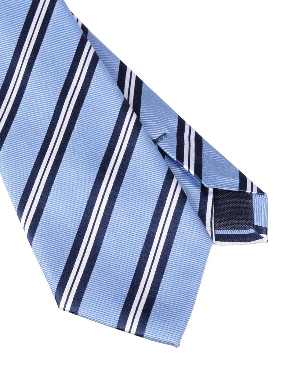 Corbata regular de seda estampado a rayas para hombre 2