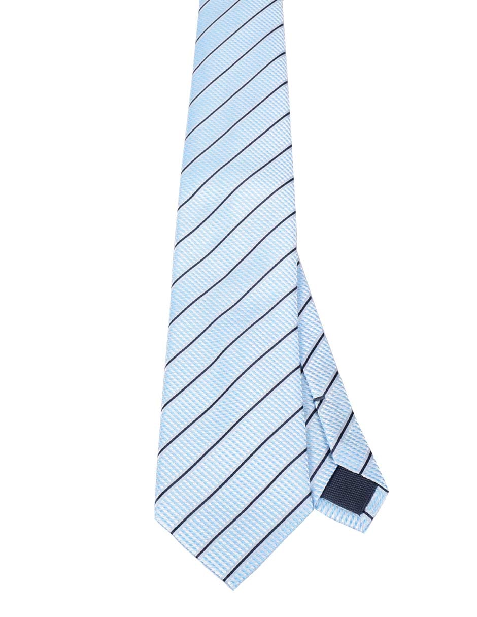 Corbata regular de seda estampado a rayas para hombre