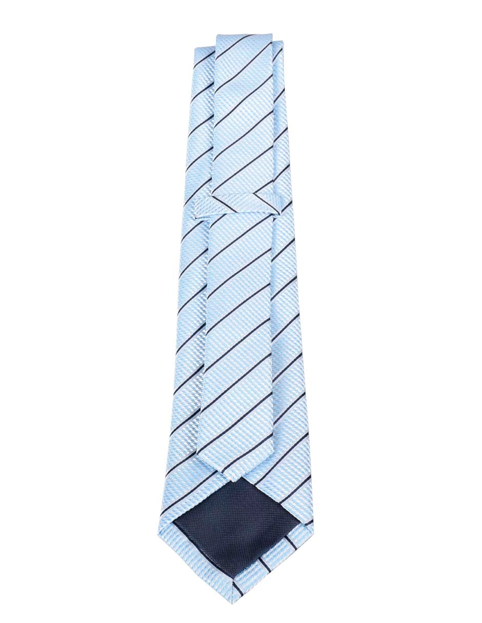 Corbata regular de seda estampado a rayas para hombre 3