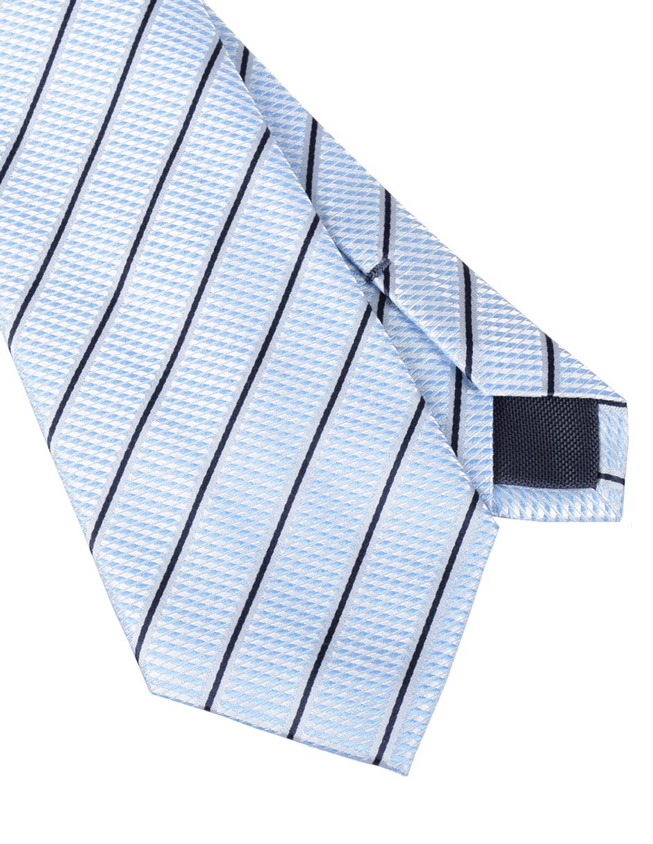 Corbata regular de seda estampado a rayas para hombre 2