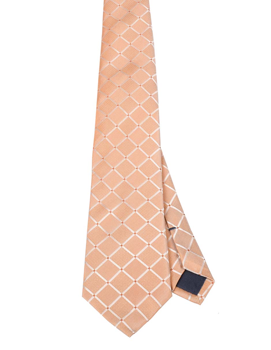 Corbata regular de seda estampado a cuadros para hombre