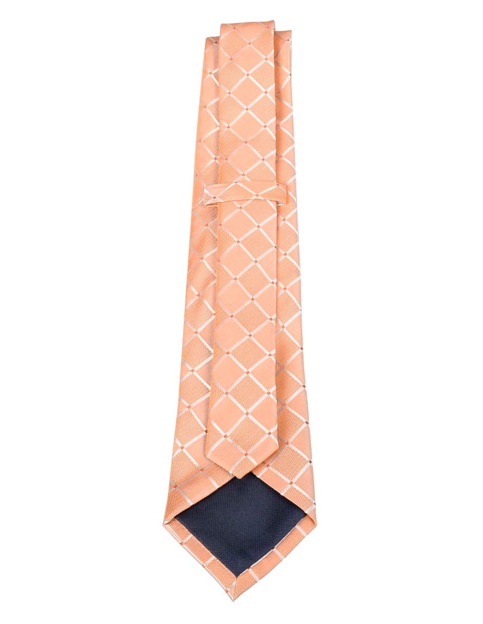 Corbata regular de seda estampado a cuadros para hombre 3