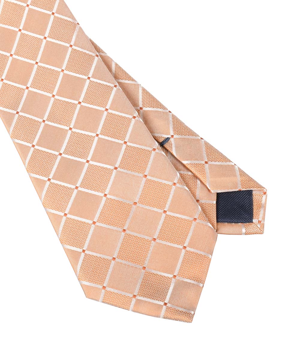Corbata regular de seda estampado a cuadros para hombre 2