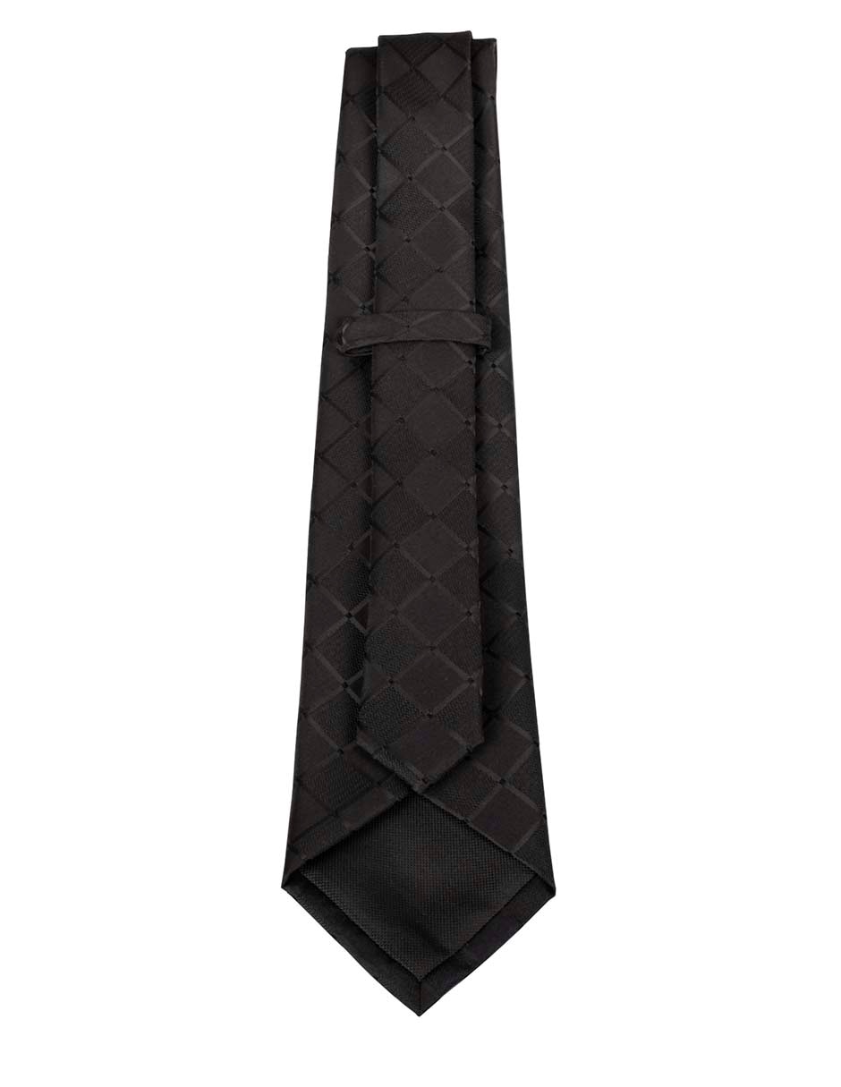 Corbata regular de seda estampado a cuadros para hombre 3