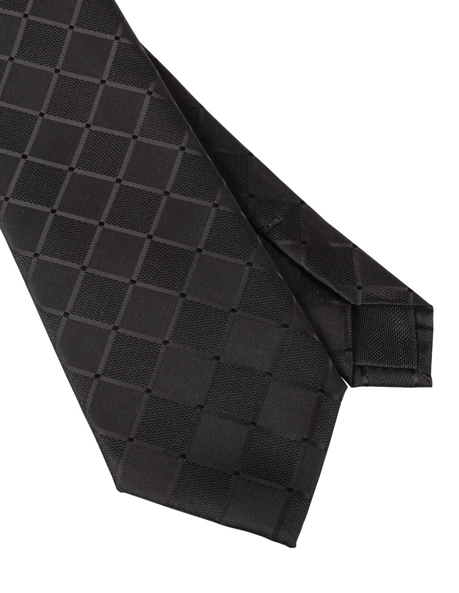 Corbata regular de seda estampado a cuadros para hombre 2