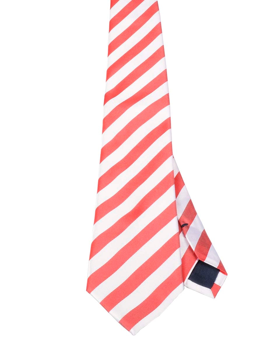 Corbata regular de seda estampado a rayas para hombre
