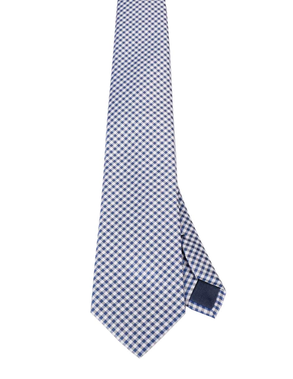 Corbata regular de seda estampado a cuadros para hombre