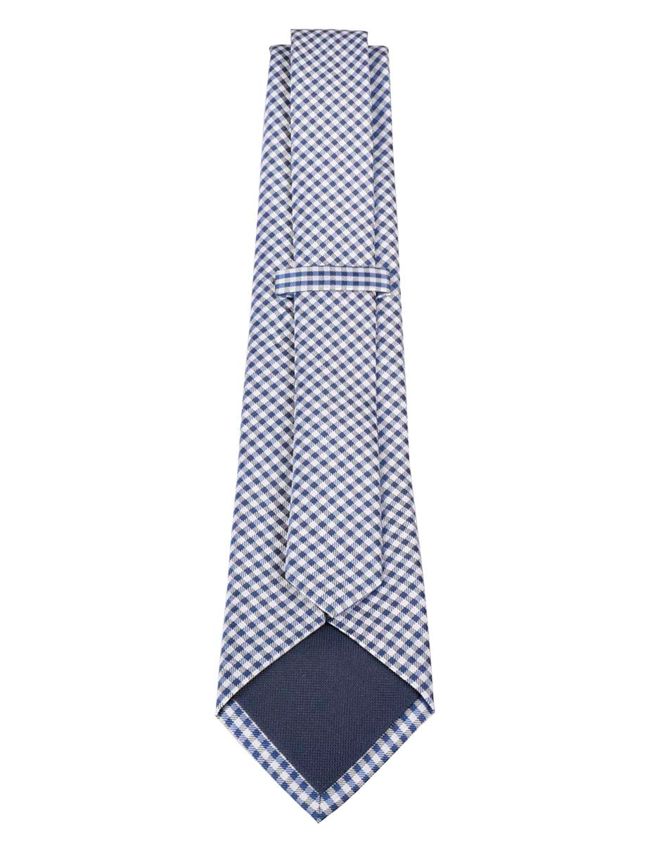 Corbata regular de seda estampado a cuadros para hombre 3