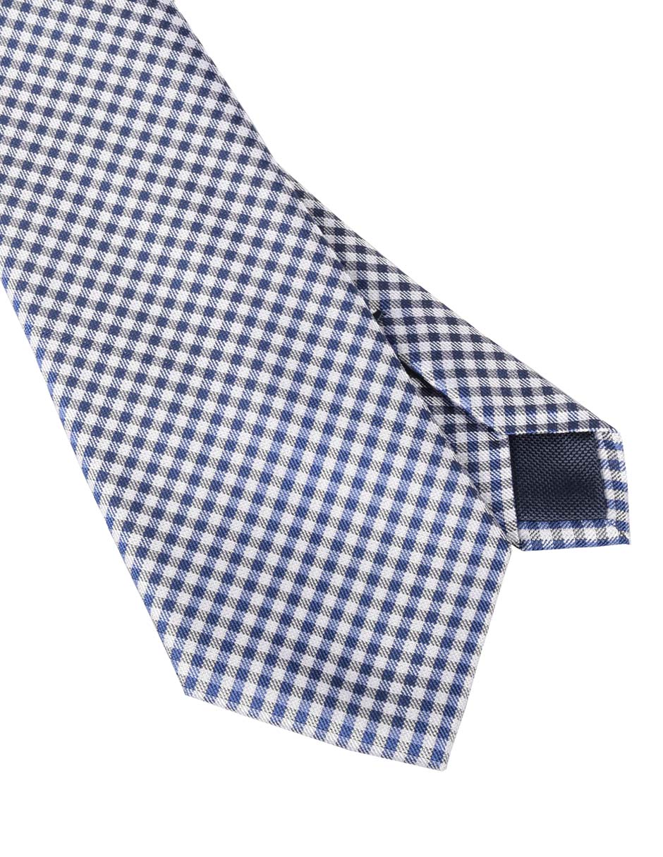 Corbata regular de seda estampado a cuadros para hombre 2