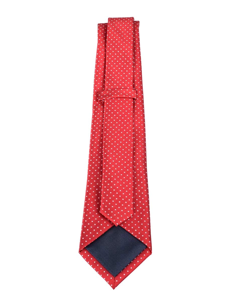Corbata regular de seda estampado lunares para hombre 3