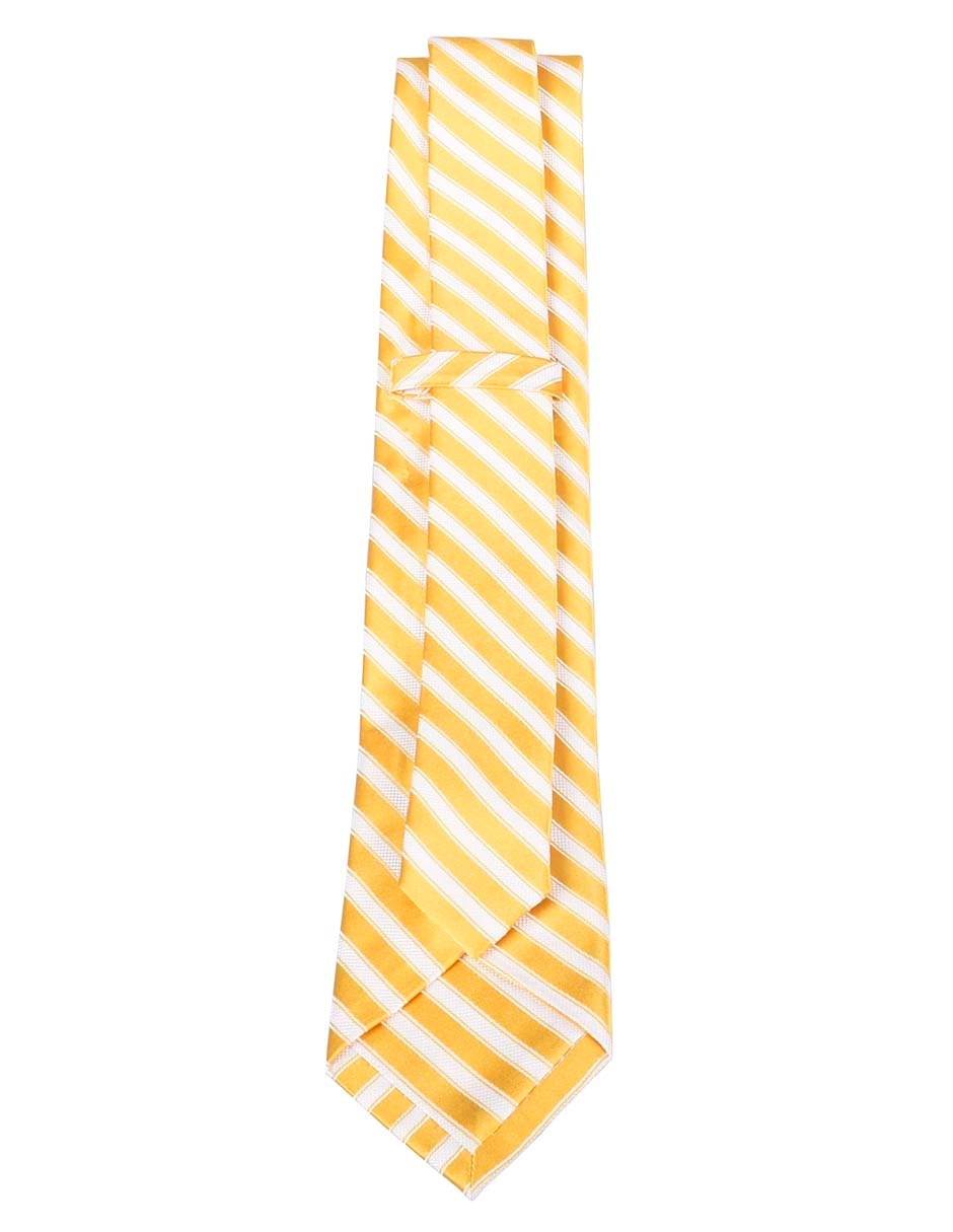Corbata regular de seda estampado a rayas para hombre 3