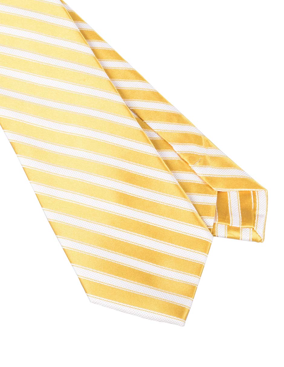 Corbata regular de seda estampado a rayas para hombre 2