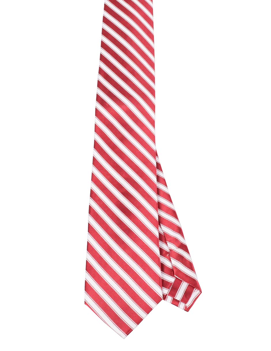 Corbata regular de seda estampado a rayas para hombre
