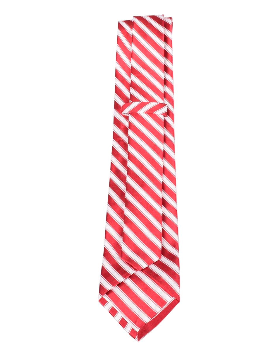 Corbata regular de seda estampado a rayas para hombre 3