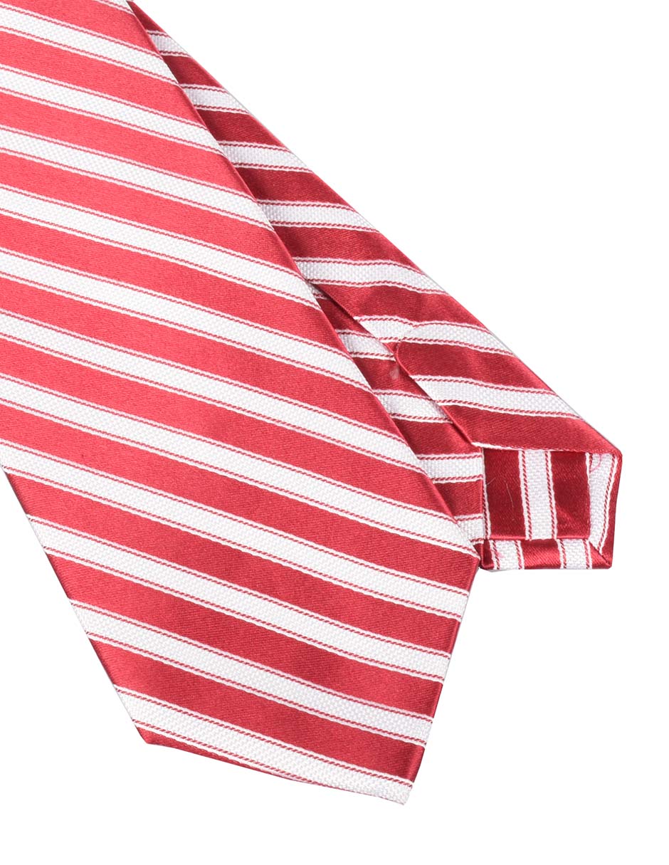 Corbata regular de seda estampado a rayas para hombre 2
