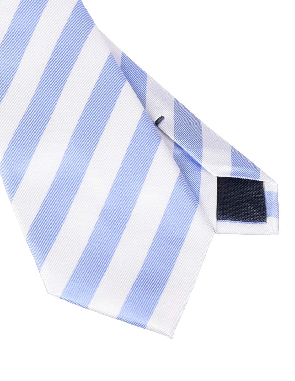 Corbata regular de seda estampado a rayas para hombre 2