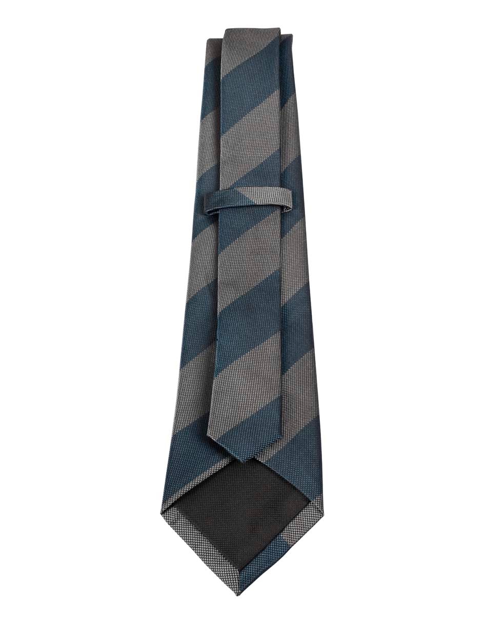 Corbata regular de seda estampado a rayas para hombre 3