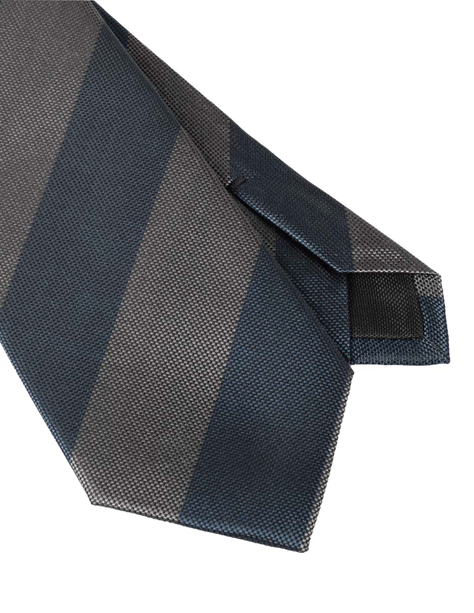 Corbata regular de seda estampado a rayas para hombre 2