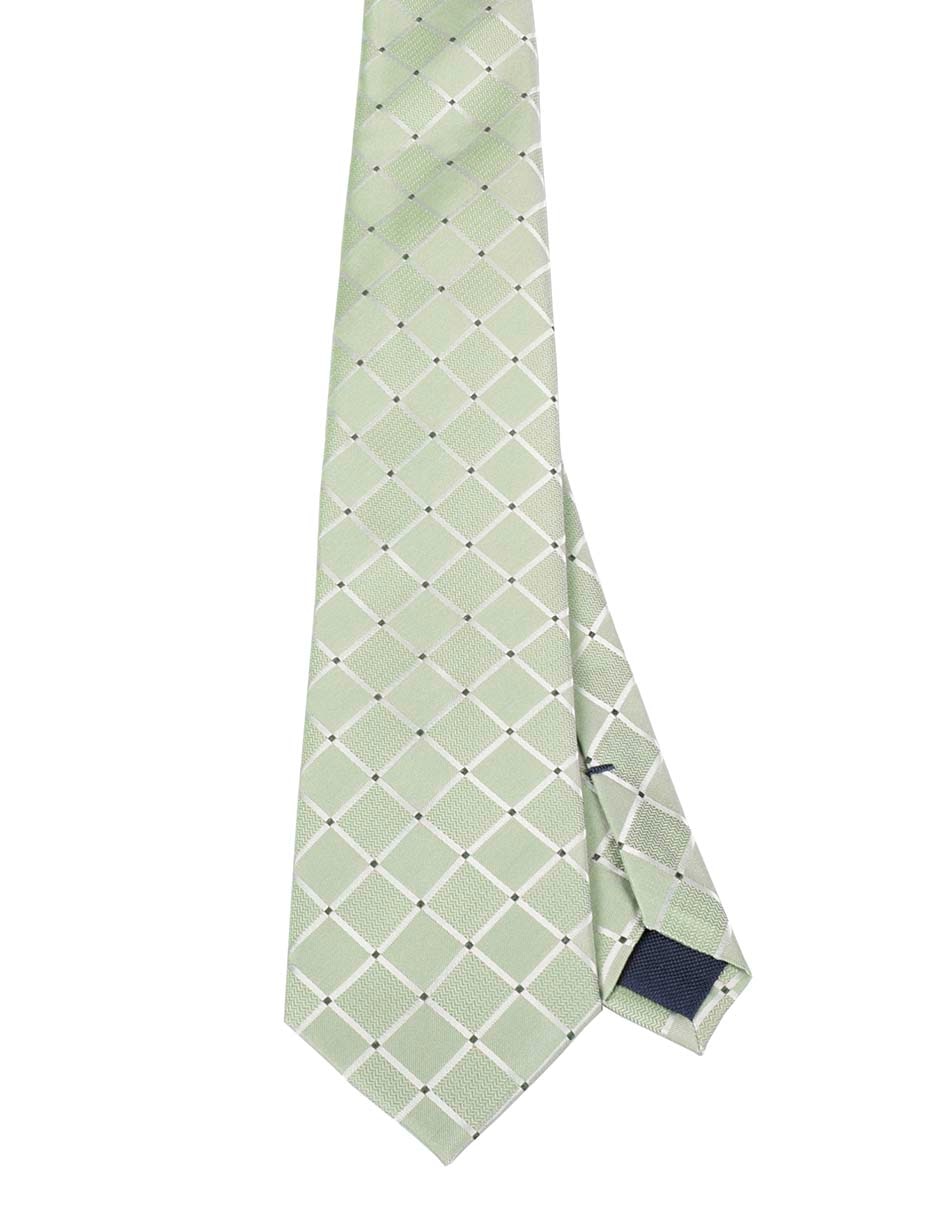 Corbata regular de seda estampado a cuadros para hombre
