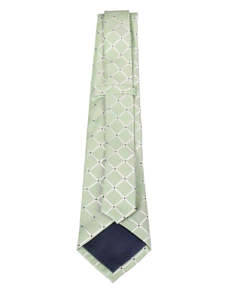 Corbata regular de seda estampado a cuadros para hombre 3