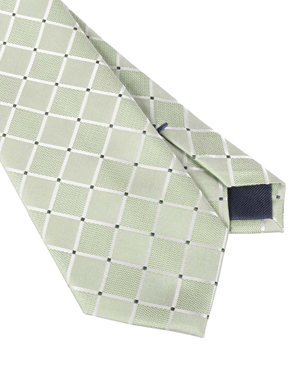 Corbata regular de seda estampado a cuadros para hombre 2