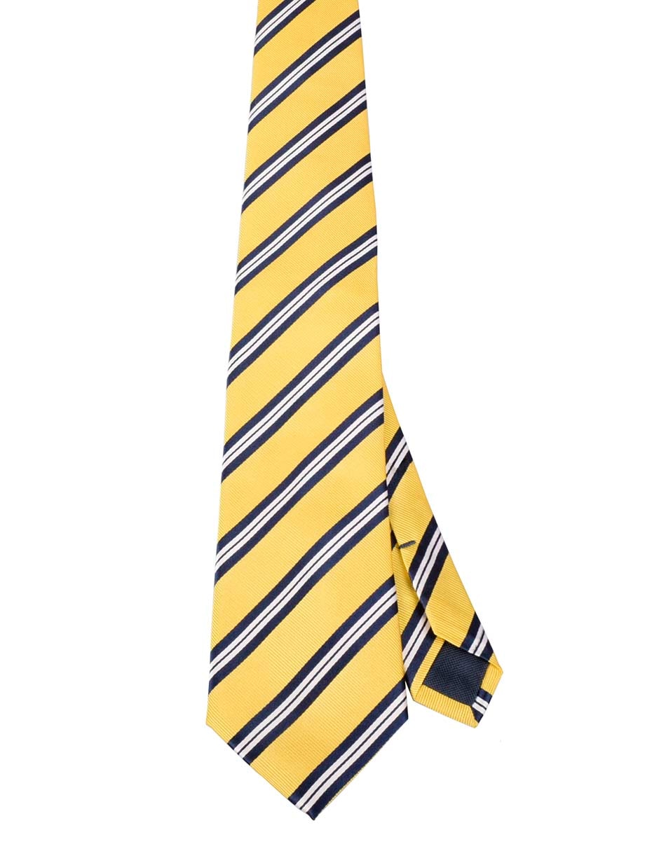 Corbata regular de seda estampado a rayas para hombre