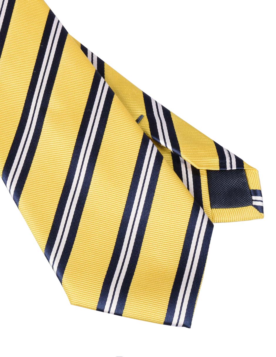 Corbata regular de seda estampado a rayas para hombre 2