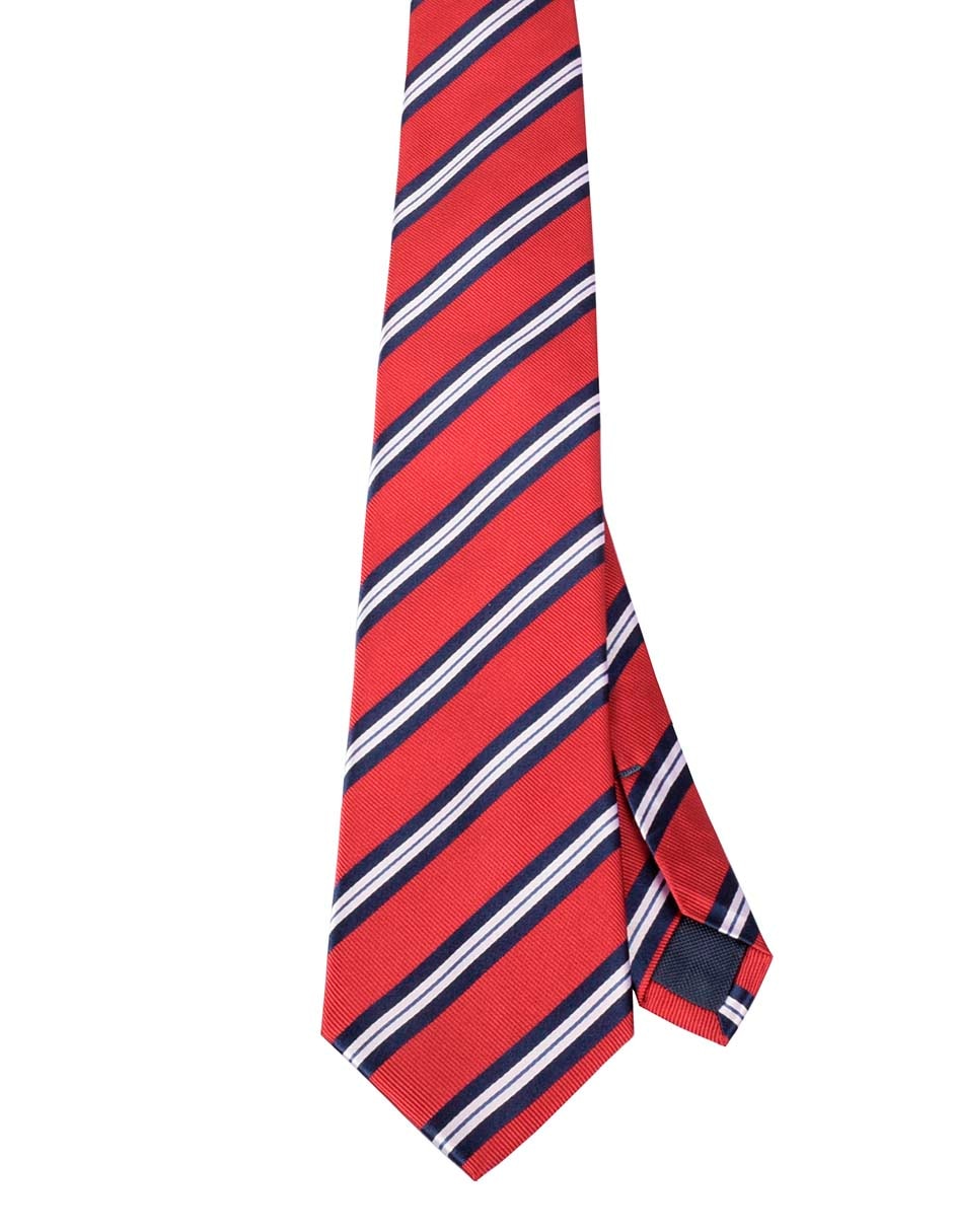 Corbata regular de seda estampado a rayas para hombre