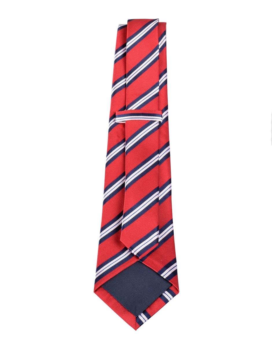 Corbata regular de seda estampado a rayas para hombre 3