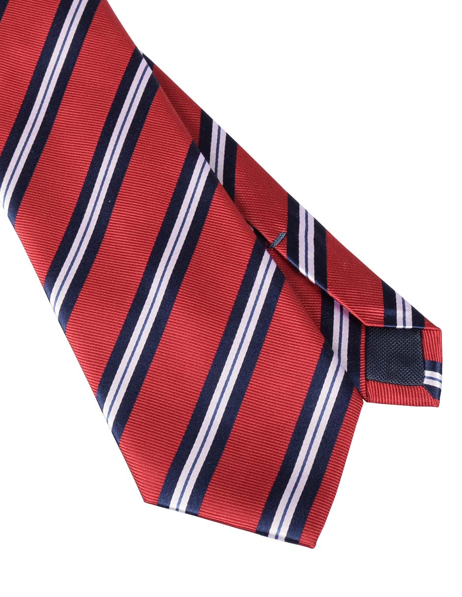 Corbata regular de seda estampado a rayas para hombre 2