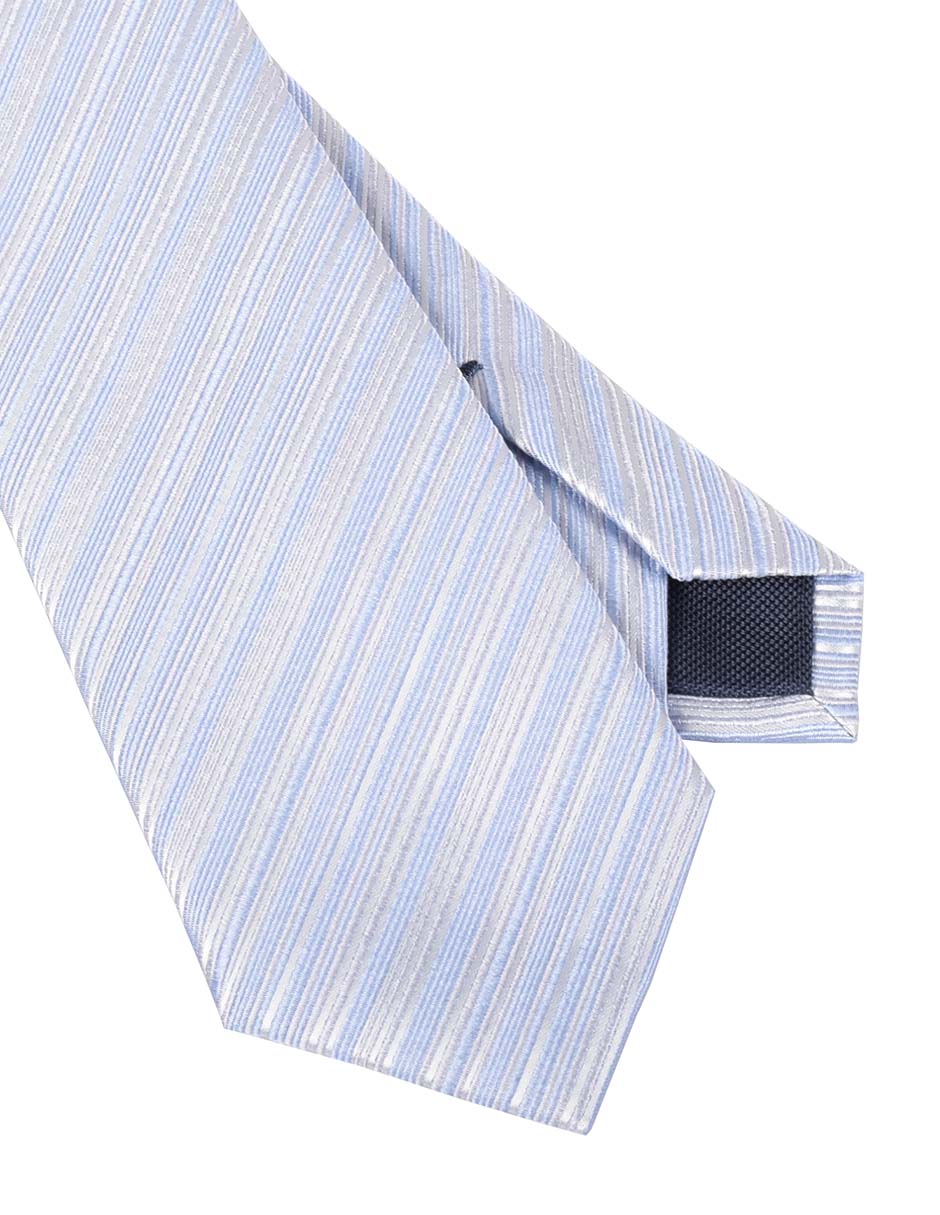 Corbata regular de seda estampado a rayas para hombre 2