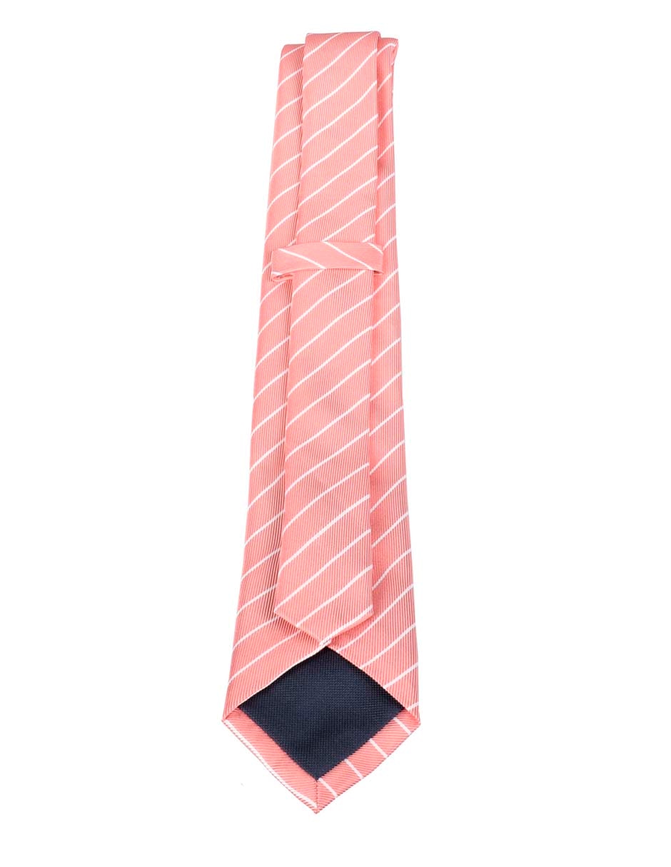 Corbata regular de seda estampado a rayas para hombre 3