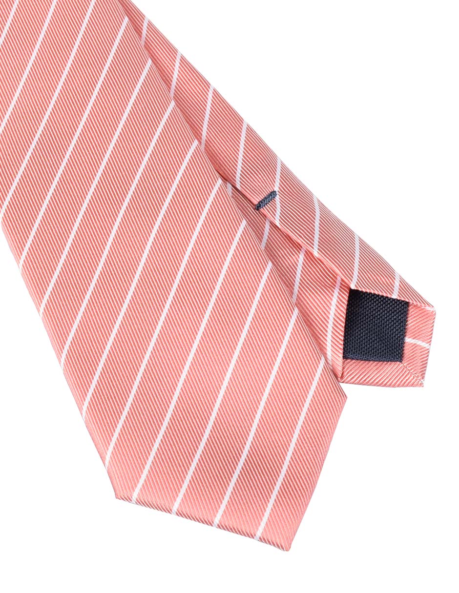 Corbata regular de seda estampado a rayas para hombre 2