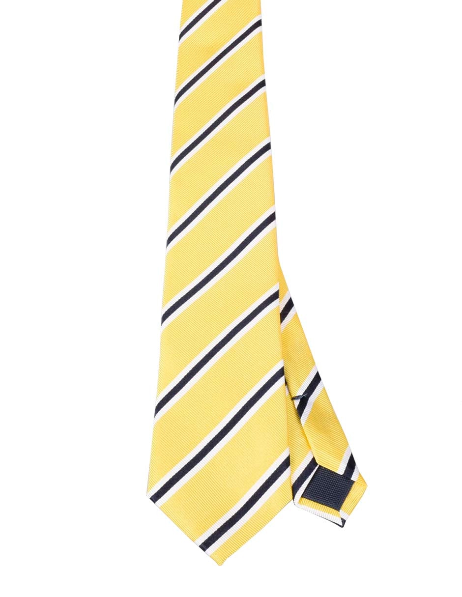 Corbata regular de seda estampado a rayas para hombre