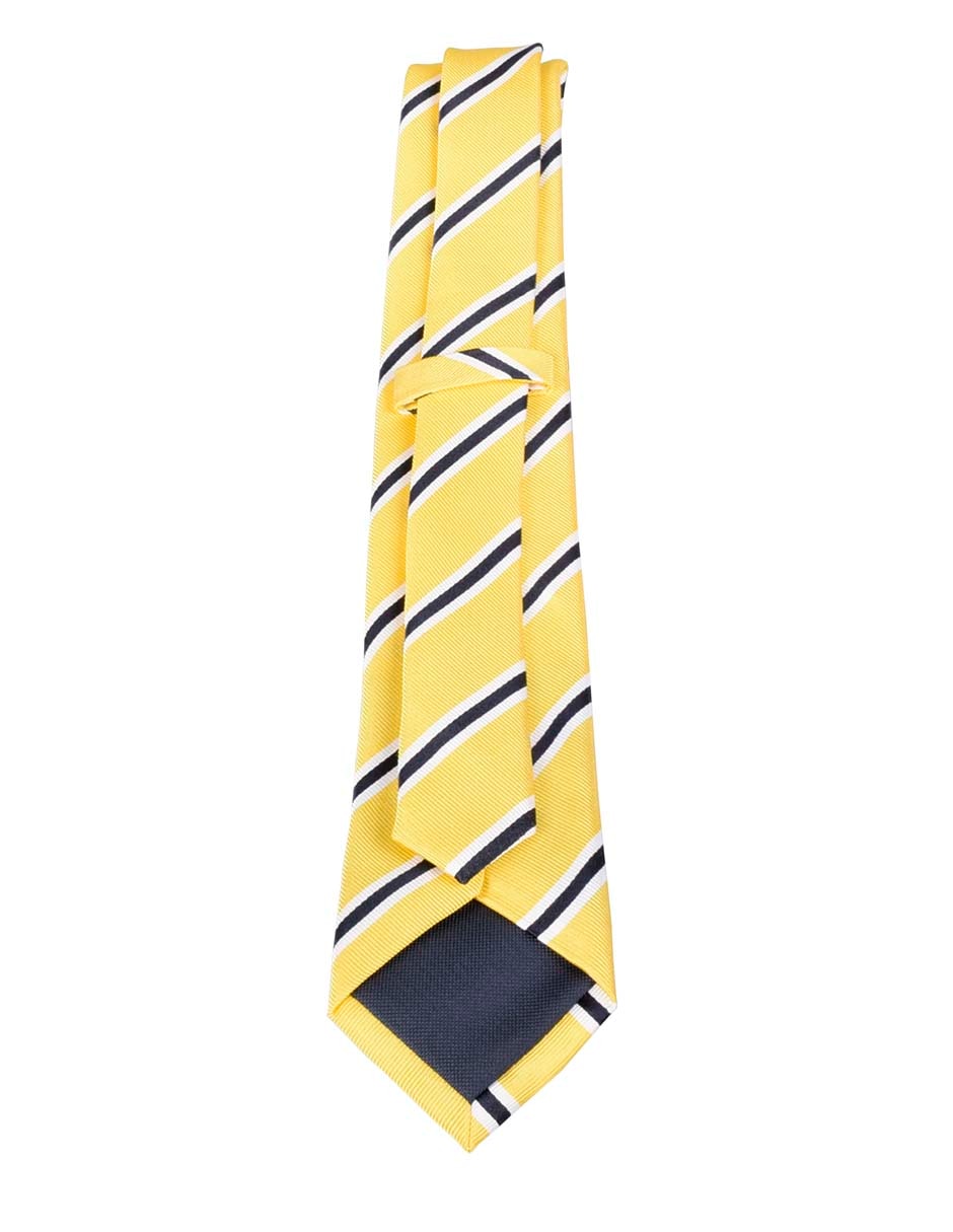 Corbata regular de seda estampado a rayas para hombre 3