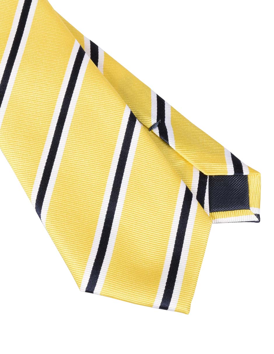 Corbata regular de seda estampado a rayas para hombre 2