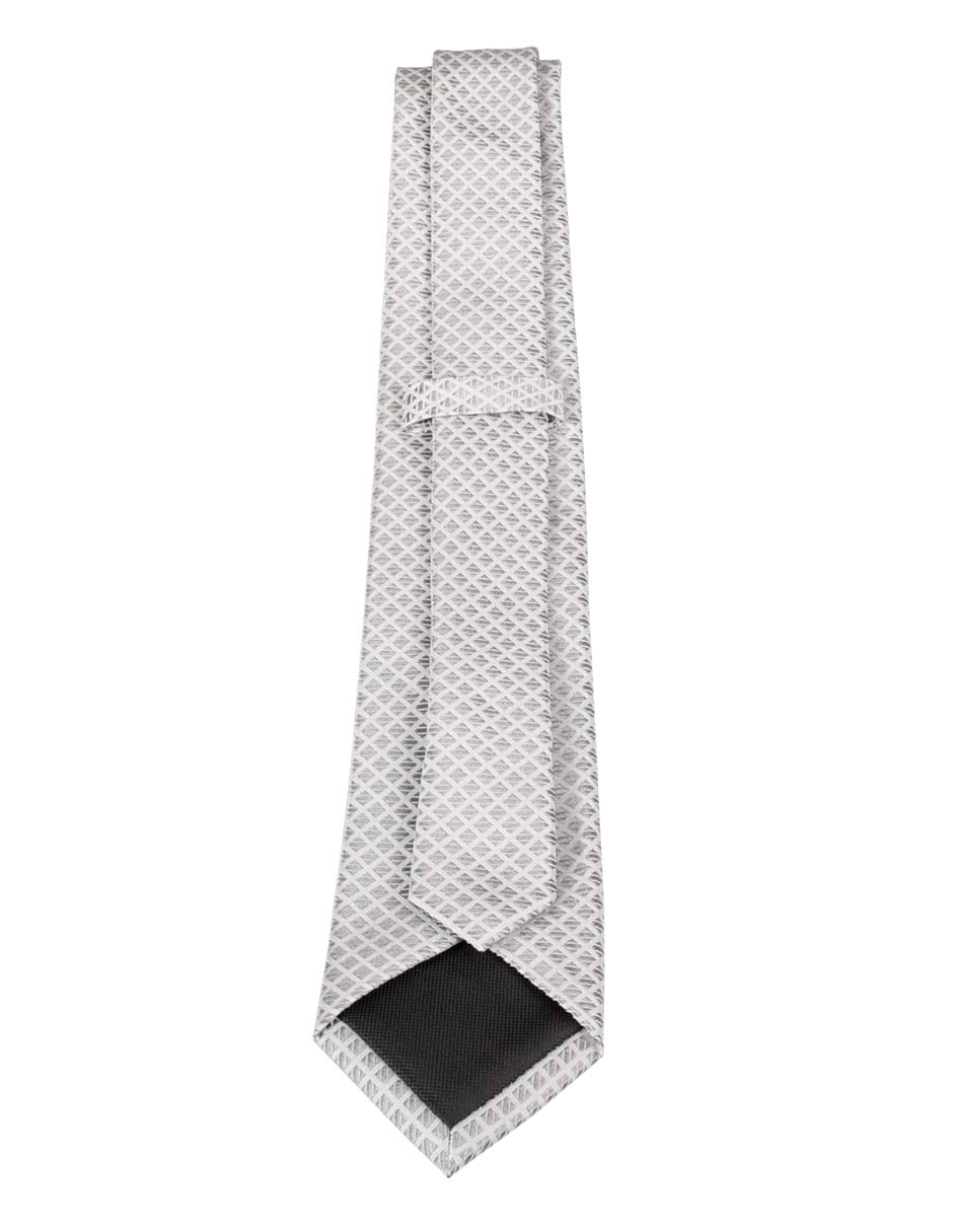 Corbata regular de seda estampado a cuadros para hombre 3