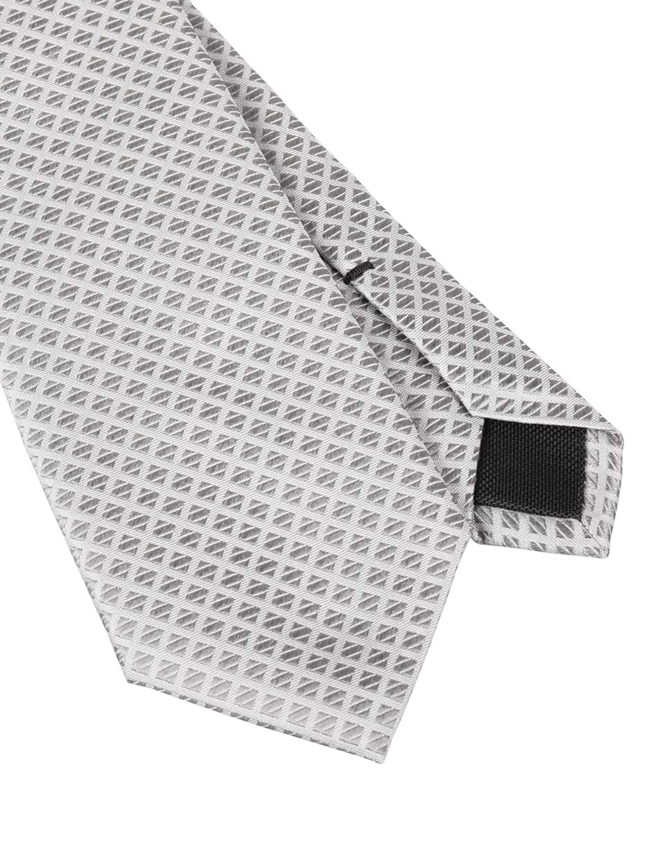 Corbata regular de seda estampado a cuadros para hombre 2