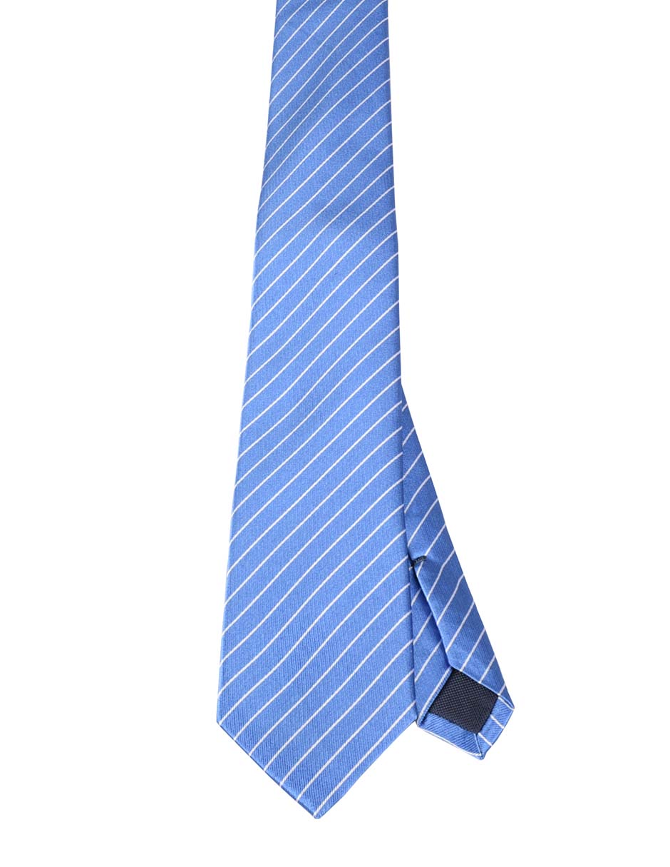 Corbata regular de seda estampado a rayas para hombre