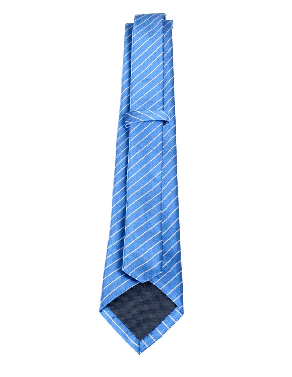 Corbata regular de seda estampado a rayas para hombre 3