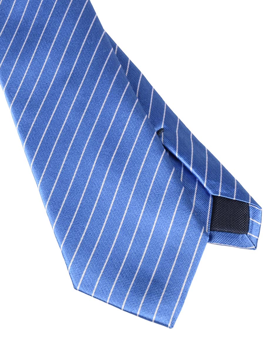 Corbata regular de seda estampado a rayas para hombre 2