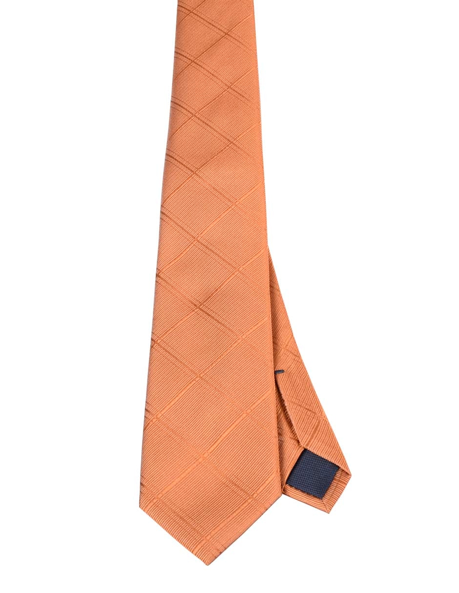 Corbata regular de seda estampado a cuadros para hombre