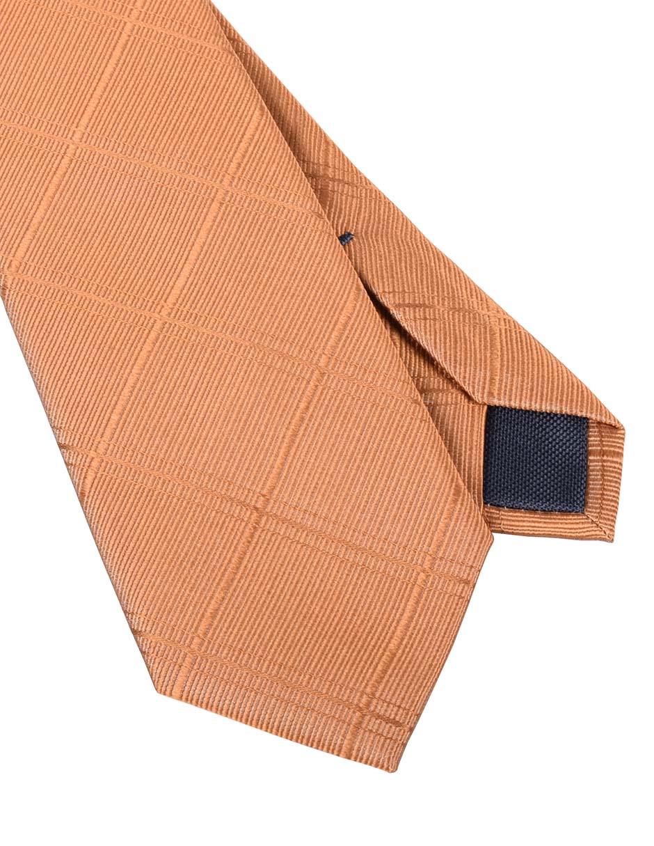 Corbata regular de seda estampado a cuadros para hombre 2