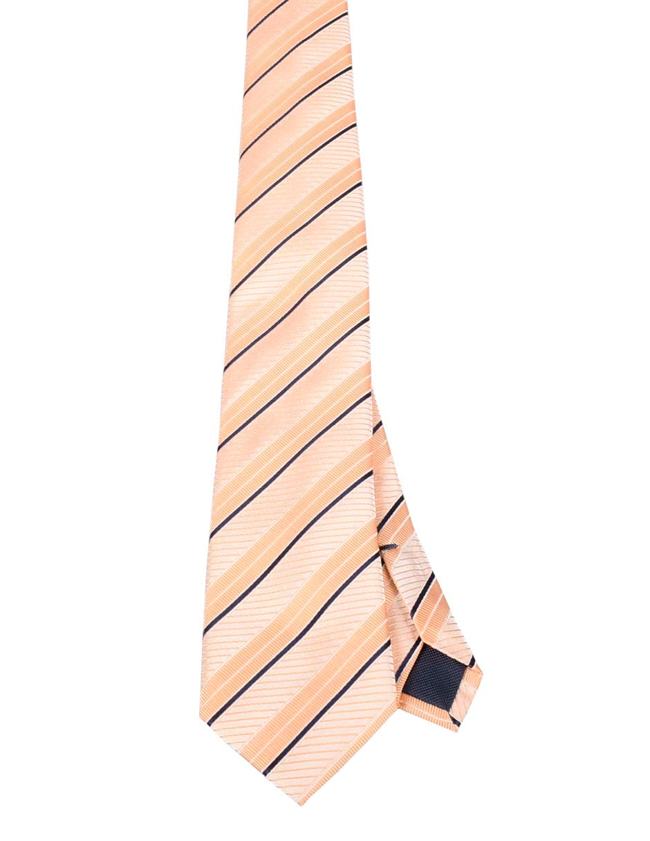 Corbata regular de seda estampado a rayas para hombre