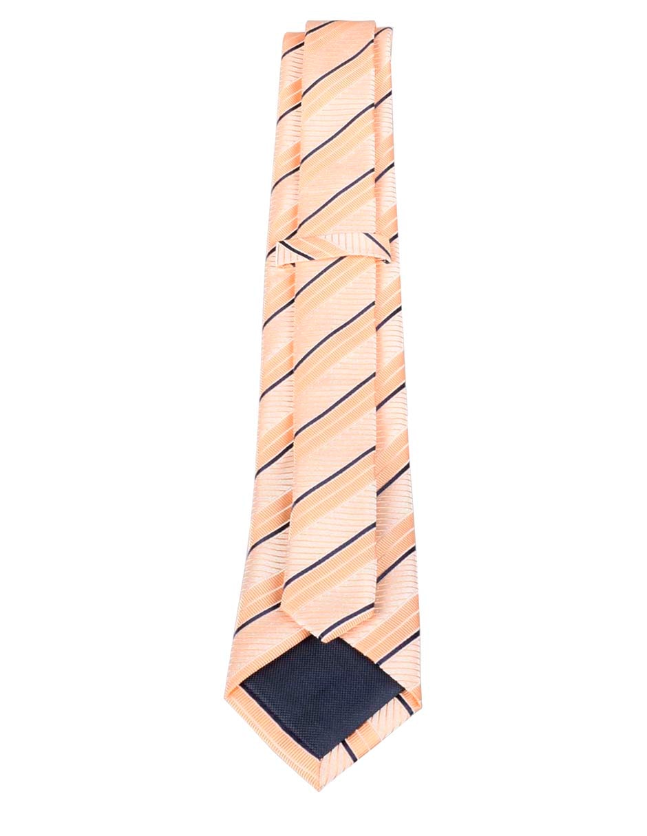Corbata regular de seda estampado a rayas para hombre 3